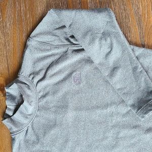 Kids Gray Stretchy Warm Base Layer Turtle Neck Long Sleeve Shirt
